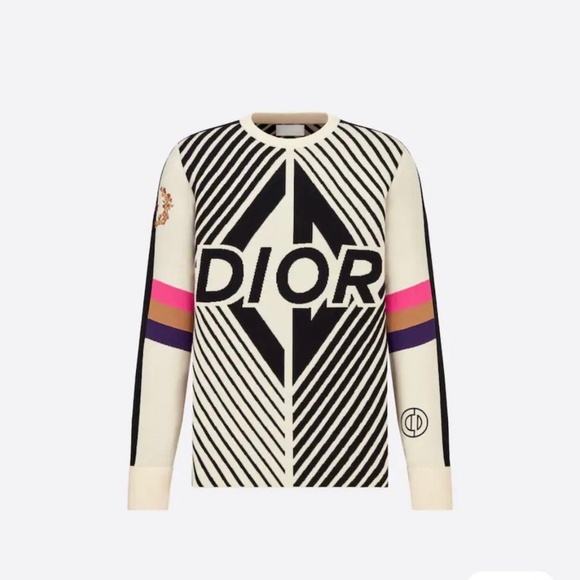 ニット・セーター Dior Sweaters and knitwear Dior Oblique Sweater Beige and Brown Virgin Wool Jacquard | DIOR